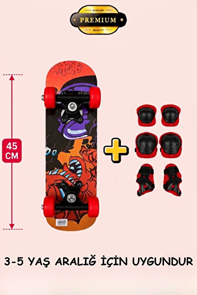 düşler oyuncak dünyası Ahşap Kaykay 45 cm 7 Katmanlı Ahşap Standart İlk Kayka...