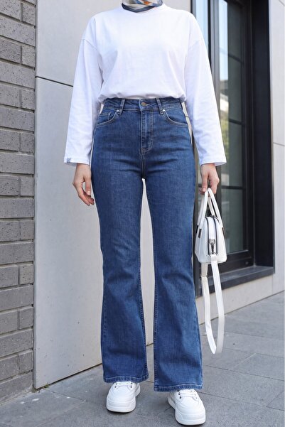 HİJABAYA Pocketed Spanish Leg Pants with Stretch Fabric Zippers
