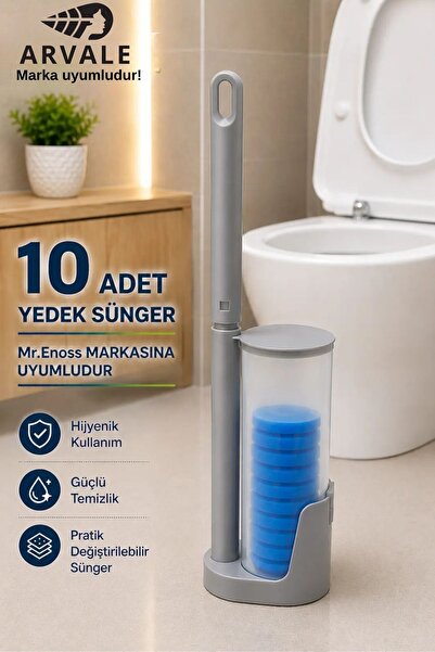 ARVALE Special Sponge Head Cleaning Set - Disposable Toilet Brush with Sponge