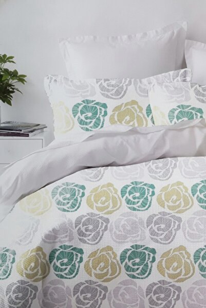 MILANO COLLECTION Set Lenjerie Pat Dublu 100% Bumbac 51209 C4 Green/Blue
