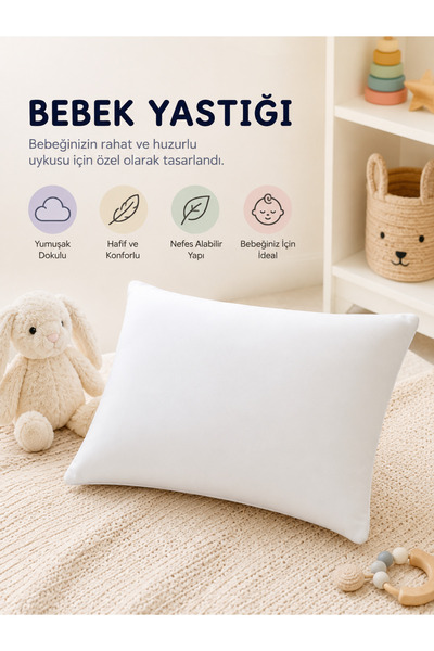 Yamesa 100% Pure Silicone Fiber Filled 35X45 cm Baby Pillow – Soft, Supportive, Antibacterial