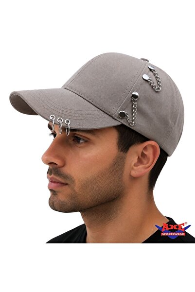 AXE SPORTSWEAR Șapcă de baseball cu inel piercing și detaliu cu lanț, cu velc...