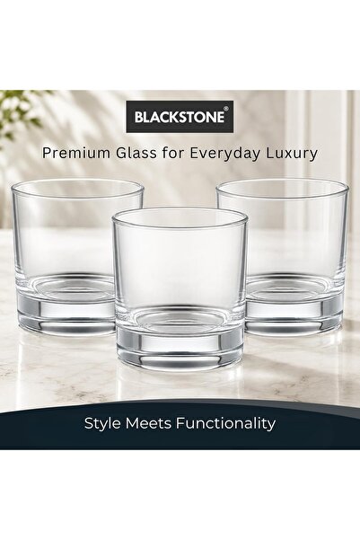 Blackstone Double Old Fashioned Short Tumbler Glass Set 300ml Clear 3 Pieces ...