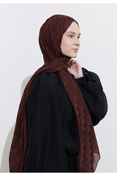 Freshscarfs Nori İpeksi Jakar Şal Ağaç Kabuğu