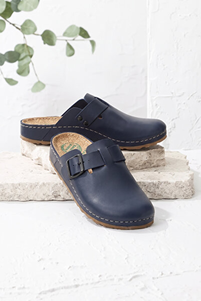 XJIM Unisex Navy Blue Buckle 7 Point Ανατομική Σόλα Άνετες Παντόφλες Sabo