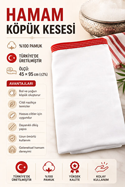 MirCotton 10 Units. Turkish Bath Foam Bag 100% Cotton 45X90