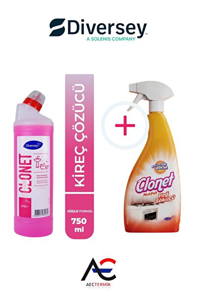 Diversey Clonet Extra Kireç Sökücü 1 adet + Diverset Clonet Mutfak Yağ Sökücü...