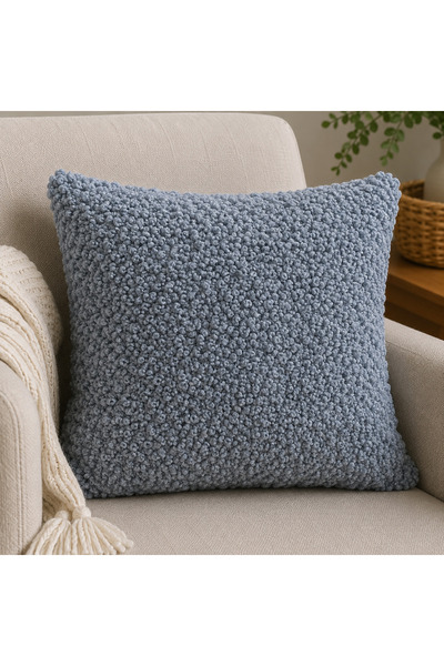 Bc Home Gri Buklet Peluş Yumuşak Dokulu A Kalite Kırlent Kılıfı , 1 Adet 43 x...