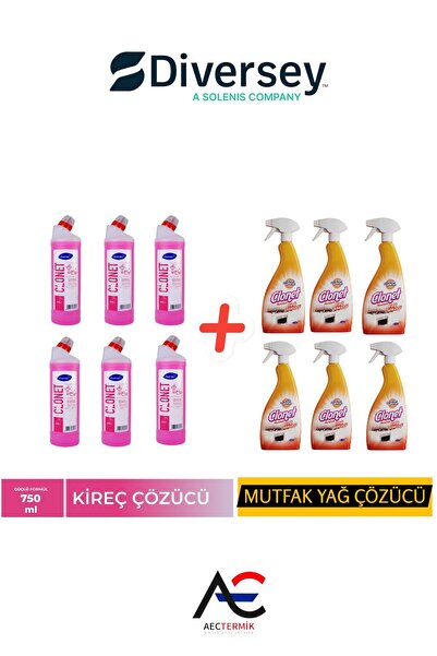 Diversey 6 Adet Taski Clonet Extra Kireç Çözücü 750 ml 6 Adet Clonet Mutfak Y...