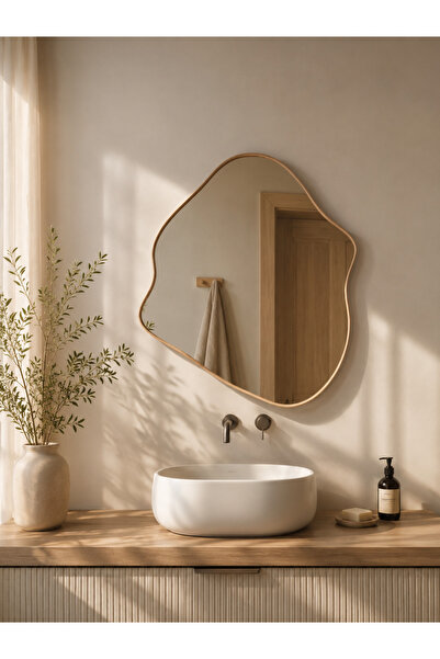 Geometric wooden base 100cm modern wall mirror, height mirror (Code:01)