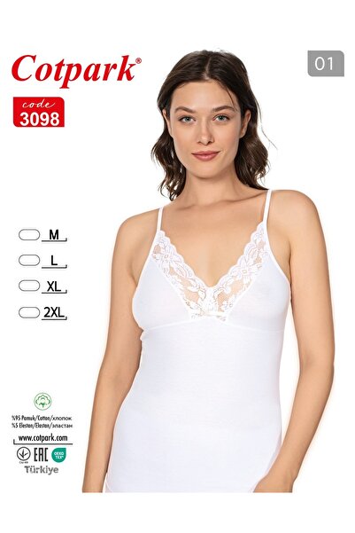 Cotpark Women's Cotton Lycra Lace Detailed Thin Strap Stylish Athlete Top 309...