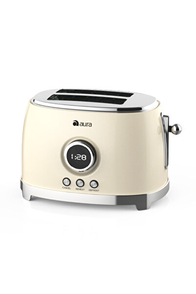 AURA Retro Krem Ekmek Kızartma Makinesi Au11004k