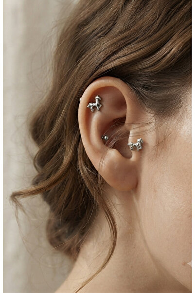 kurukafagift Piercing Tragus Helix Lob Kıkırdak At Figürlü 8 mm