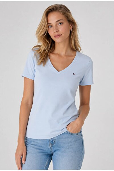 Tommy Hilfiger Strıpe Slim Fıt V-neck T-shırt