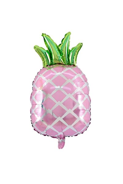 partidolu Fruit Pineapple Ananas Şeklinde Folyo Balon 61x48 cm Pembe Renk 1 A...