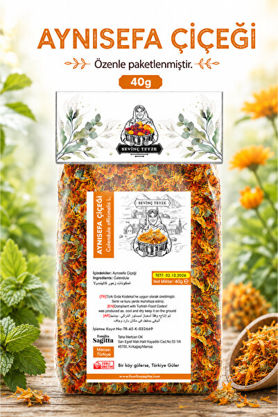 Organik Teyze Sevinç Teyze Calendula Flower 40g - Orange Nergisi, Calendula O...