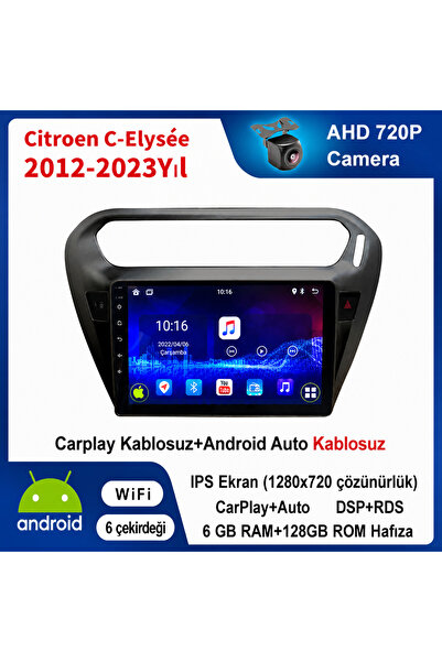 Conico Citroen C-Elysee 2012-2023 Yıl uyumlu 6GB Ram 128GB Rom Hafıza Android...