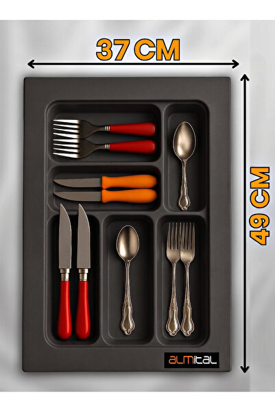 almital mobilya aksesuarları furniture accessories 37x49 cm 6 gözlü Antrasit ...