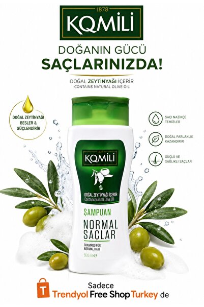 Genel Markalar KQMİLİ Doğal Zeytin Yağlı Şampuan