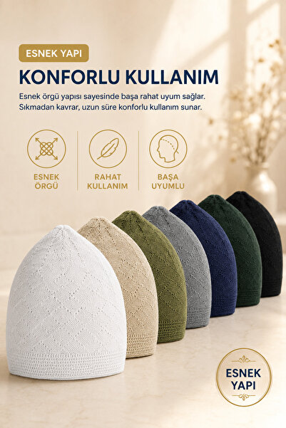 Kent Pazarı Renkli Namaz Takkesi – 50'li Paket | Toplu Dağıtım, Toplu Alım, U...