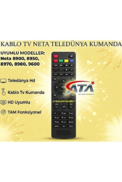 ATAELEKTRONİK Neta 8900 8950 8970 8980 9600 Teledünya Hd Kablo Tv Kumanda