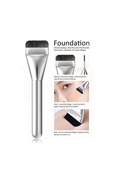 Choice1 1pc 2PCS Ultra-thin one-line foundation brush, crescent-shaped mask b...