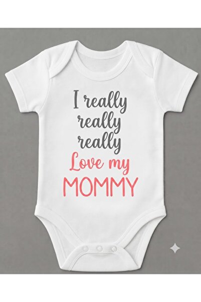 EYDUBABY ملابس داخلية بيضاء من القطن العضوي I Really Love My Mommy Mother Bab...