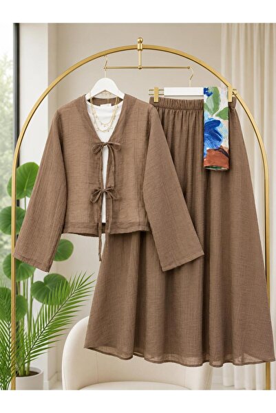 MODA VEDAT Women's Corduroy Skirt Suit -0650
