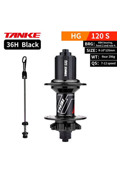 Choice 36H Black Rear QR TANKE 120 Click MTB Hub,6 NBK Bearing drum,for 8,9,1...