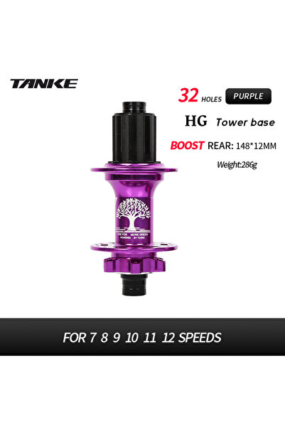 Choice 6-bolt 32H HG Purple Rear TANKE-Boost 12x148,15x110,Aluminum Bicycle H...