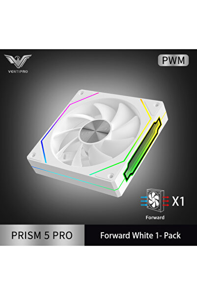 choice2 مروحة هيكل الكمبيوتر A-RGB بيضاء اللون، طراز Prism 5 PRO مقاس 120 مم،...