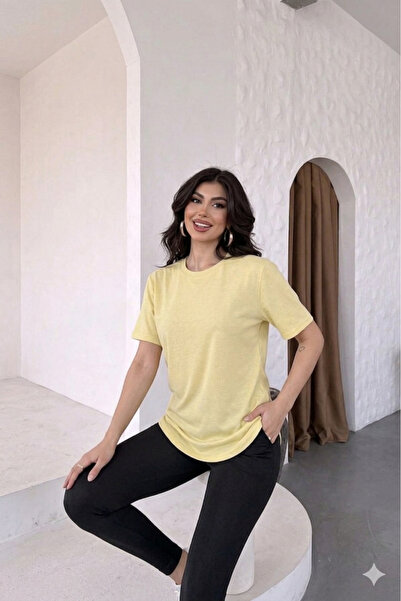 ribana Γυναικείο T-Shirt με λαιμόκοψη ποδηλάτου, βασικό, κοντομάνικο, κανονικ...