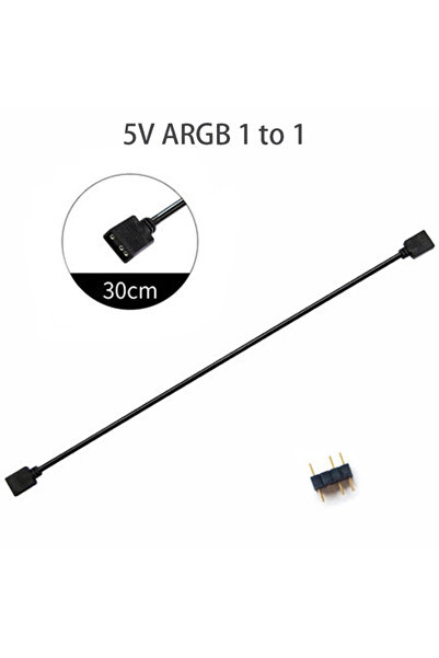 Choice 30cm 5V 1 to 1 Sync Motherboard Cable 4PIN 12V RGB 3PIN 5V ARGB 1 to 2...