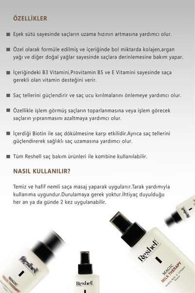 Reshell Saç Bakım Sütü Magic Milk Therapy Kolajen Ve Eşek Sütü Desteği 200 ml