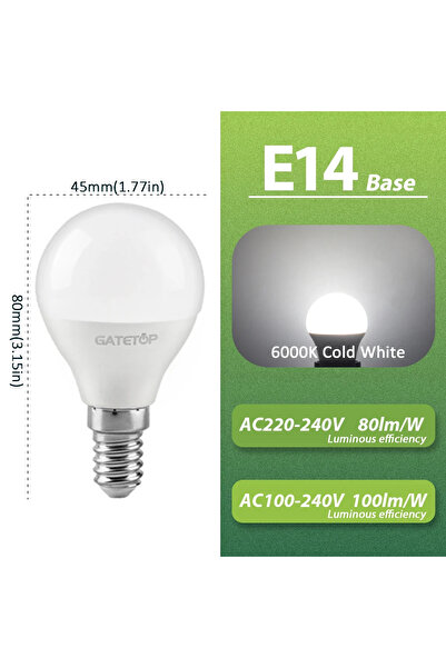 Choice AC220-240V 7W G45 6000K 5-Pack E14 LED Light Bulb 7W G45 C37 AC 220V 1...