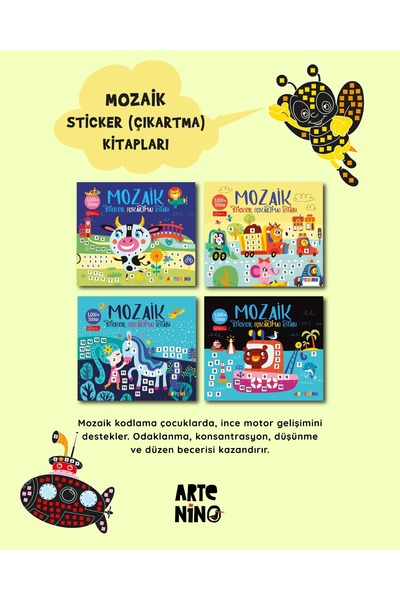 Artenino Mozaic Sticker Book - Set of 4