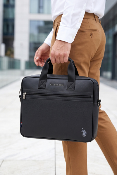 U.S. Polo Assn. Us Polo Assn 25029-25030 Laptop Bag with Shoulder Strap Briefcase Black