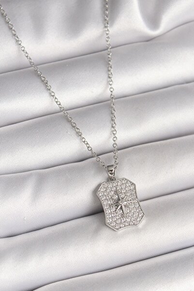 Inure Jewelry 316L الصلب الفضة اللون سلسلة الزركون حجر القطب نجمة مطرزة المنج...