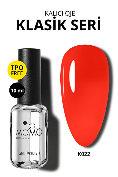 MOMO professional Kalıcı Oje K022, Canlı Kırmızı, 10 ml