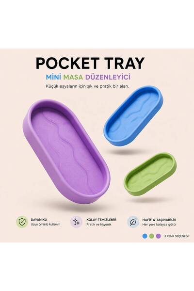 Pocket People Pocket Tray Mini Masa Düzenleyici Dekoratif Organizer Tepsisi 1...