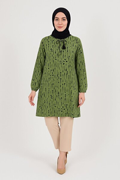 Ravencia Stripe Patterned Woven Women's Hijab Tunic