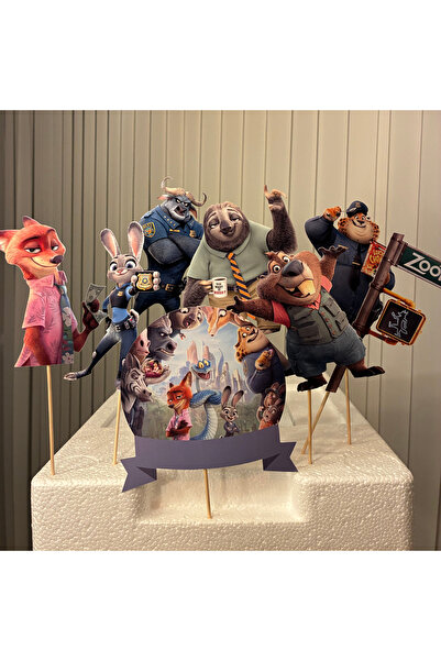 Cutelier Kişiye Özel Zootropolis (Zootopia) Temalı Pasta Süsü | İsim Yazılı D...