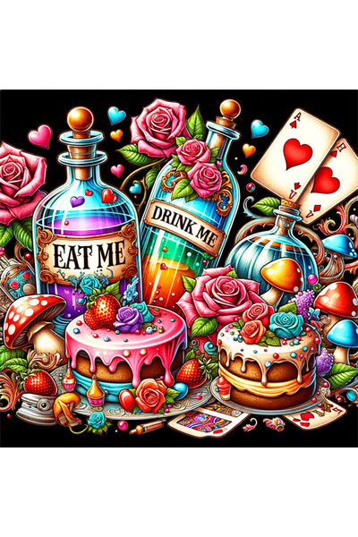 Choice 50X50CM Round Drill 2429 Huacan Diamond Painting Cartoon Cake Full Dri...