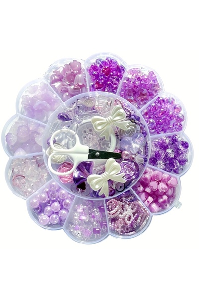 Choice7 MH-13-15 13 Grid 6-26mm Purple Plum Blossom Set Box, Handmade DIY Jew...