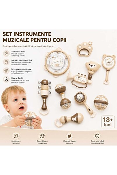 Picodino Set de 10 instrumente muzicale pentru bebeluși, în formă de ursuleț,...