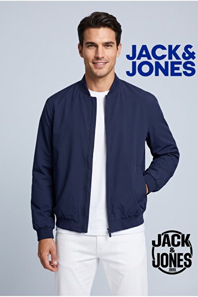 Jack & Jones سترة فيغاس بومبر للرجال باللون الأزرق الداكن (12171672-nbl)