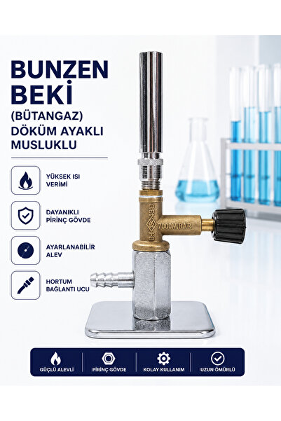 Labolist Bunzen Beki (Bütangaz ) Döküm Ayaklı Musluklu