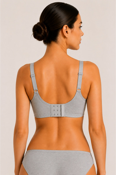 cicial Women's 2-Pack Cotton Seamless Nursing Bra (3 Cups) (White-Gray)