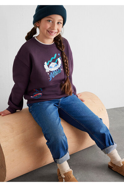 Mavi Stitch Baskılı Mor Sweatshirt 7S10161-70635