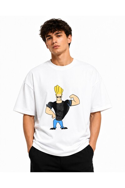 Inscriptie Tricou Unisex Bumbac Premium Casual " Johnny Bravo HD "